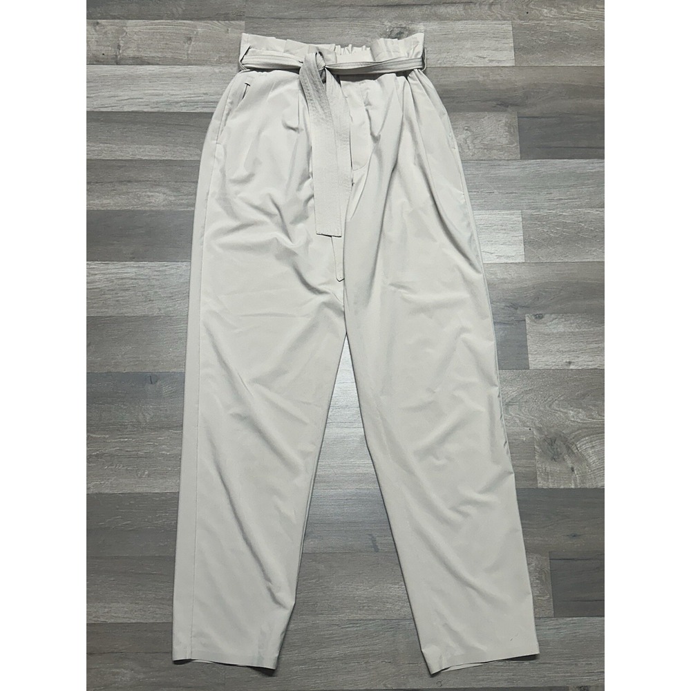 Athleta Skyline Pant II Womens 12T Brownstone Beige Lightweight Belted